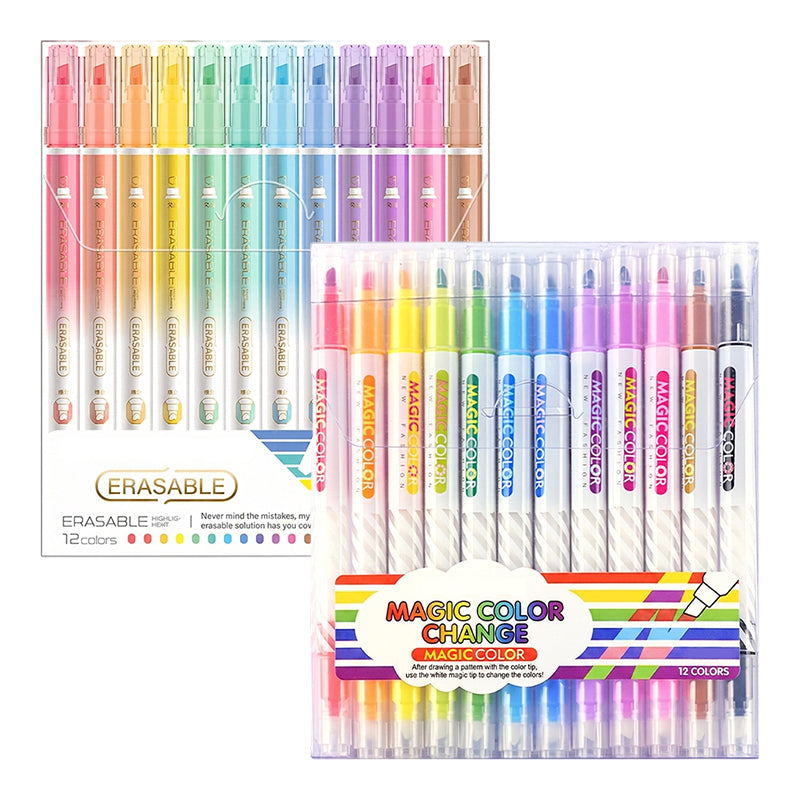 12-Piece No-Bleed Dual Tip Highlighters