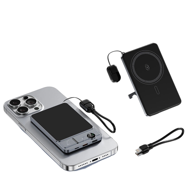 ๐ LIMITED-TIME 50% OFF! โจ 3-in-1 Magnetic Portable Charger โ Wireless, Built-in Stand, Slim ๐