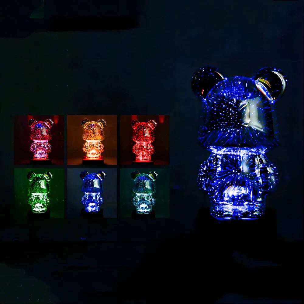 ?49% OFF?3D Firework Bear Colorful Bear Decor Light Gift for Him or Her