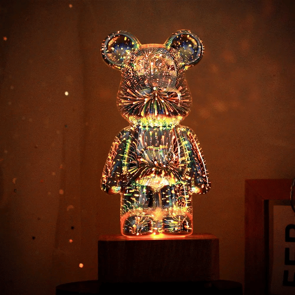 ?49% OFF?3D Firework Bear Colorful Bear Decor Light Gift for Him or Her