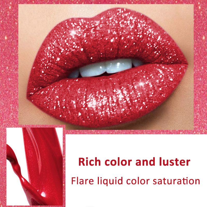 (HALLOWEEN PRE SALE ) Diamond Lip Gloss Matte To Glitter Liquid Lipstick Waterproof