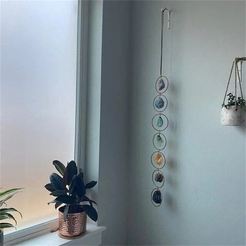 Pousbo® Raw Crystal 7 Chakra Gemstone Wall Decor