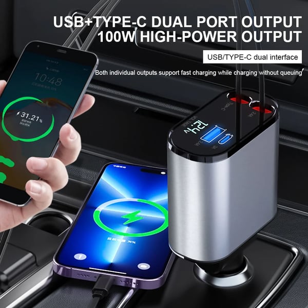 🎁Hot Sale 49% OFF⏳Fast Charge Retractable Car Charger