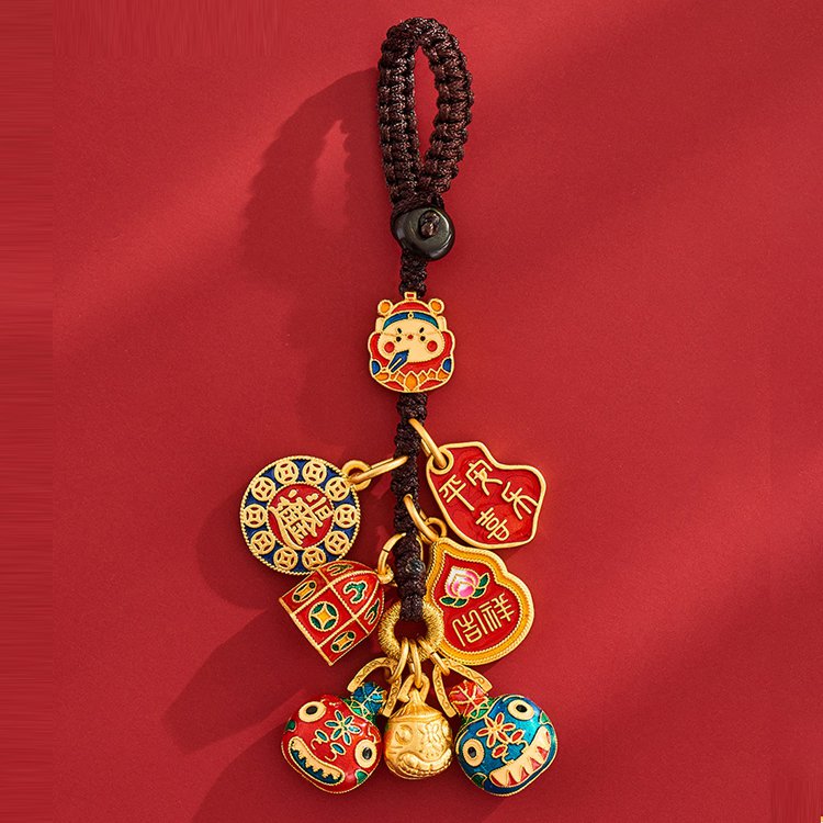 Gold Plated Keychain God of Wealth