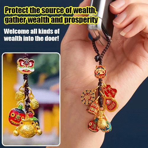 Gold Plated Keychain God of Wealth