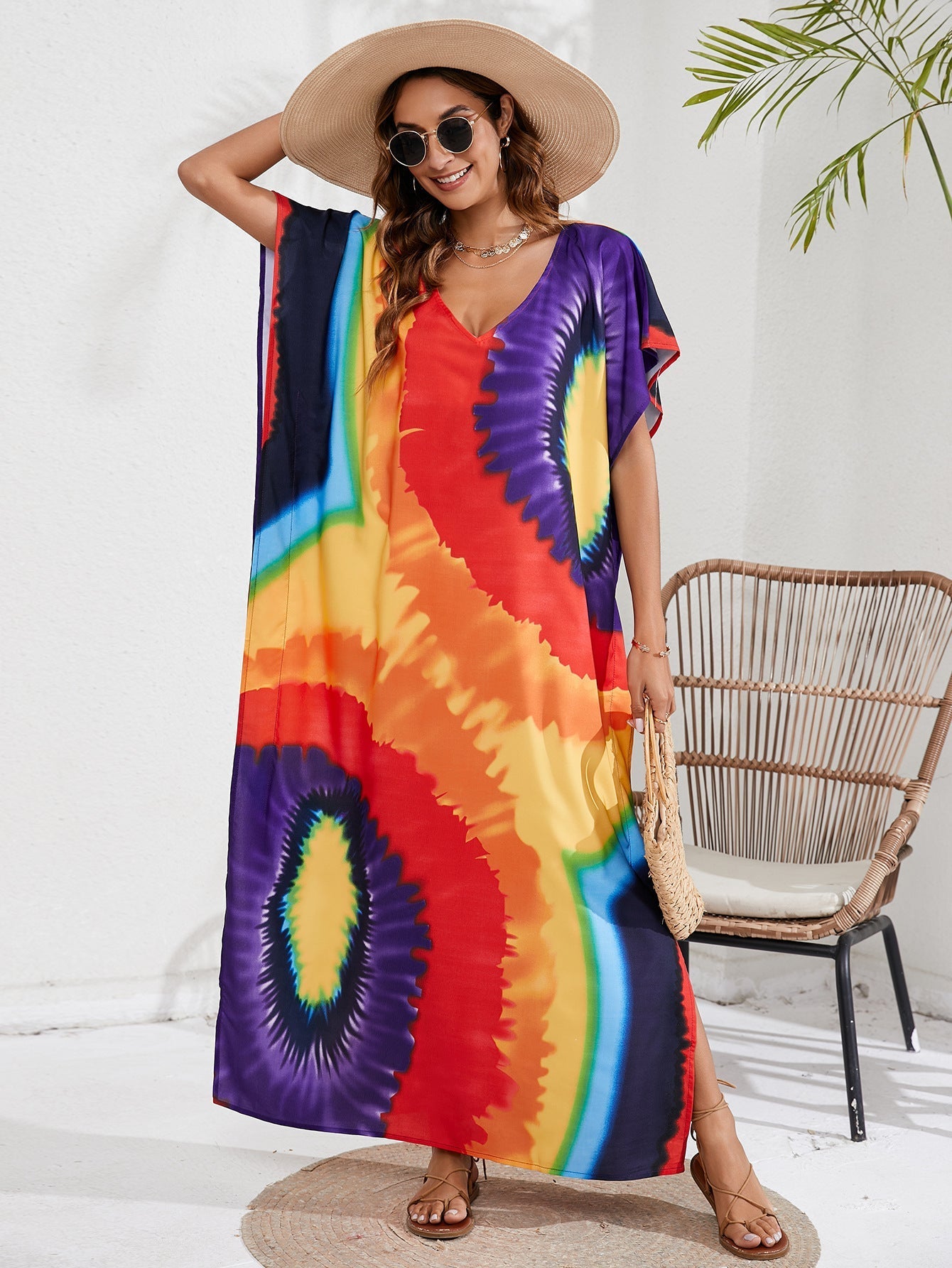 Print Beach Cover-up Long Dress