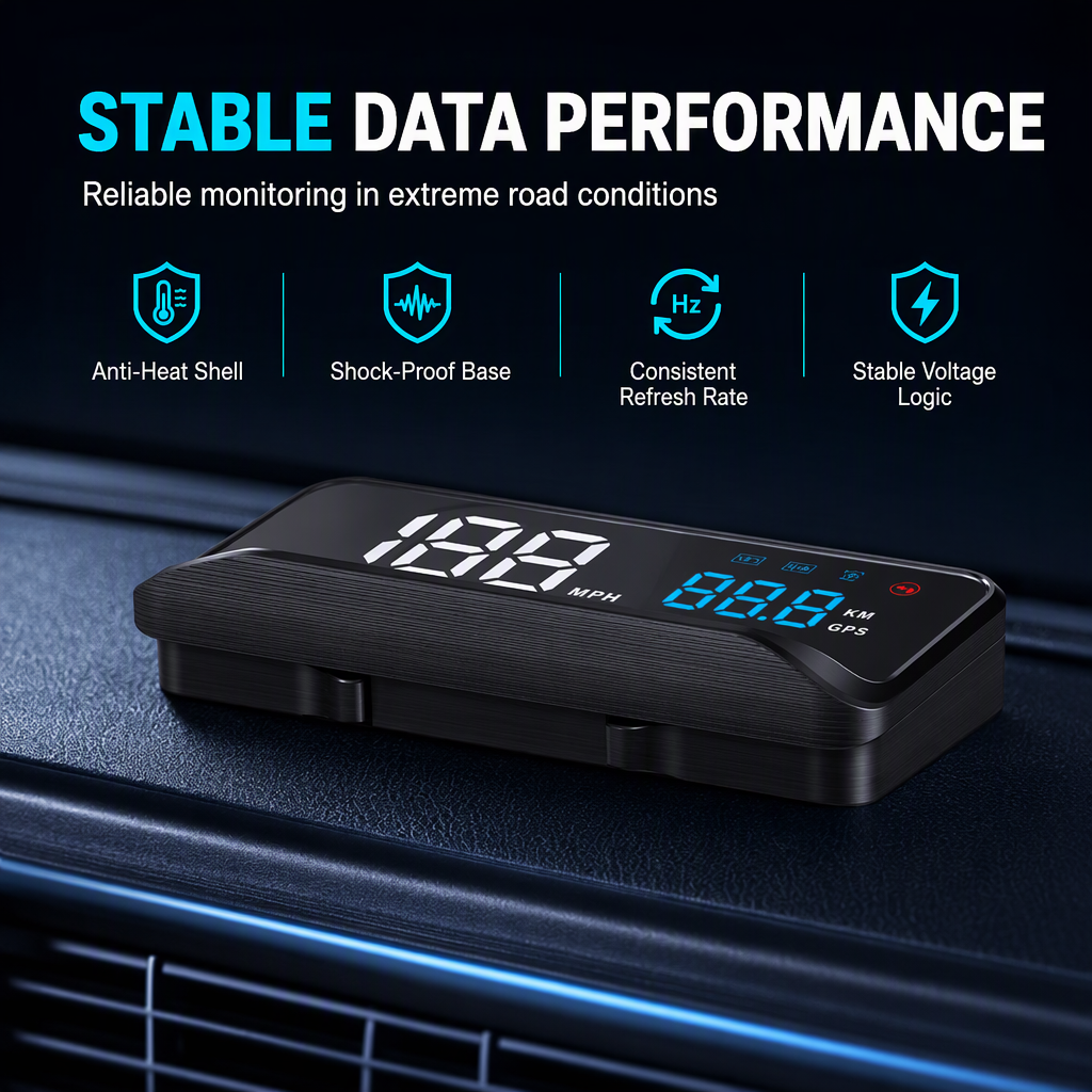 🚗50% OFF NOW! Head-Up Display Car GPS Digital Speedometer – Traffic Light Countdown & Red Light Camera Alert HUD, Universal Driver Safety Warning Device to Avoid Tickets for City Driving