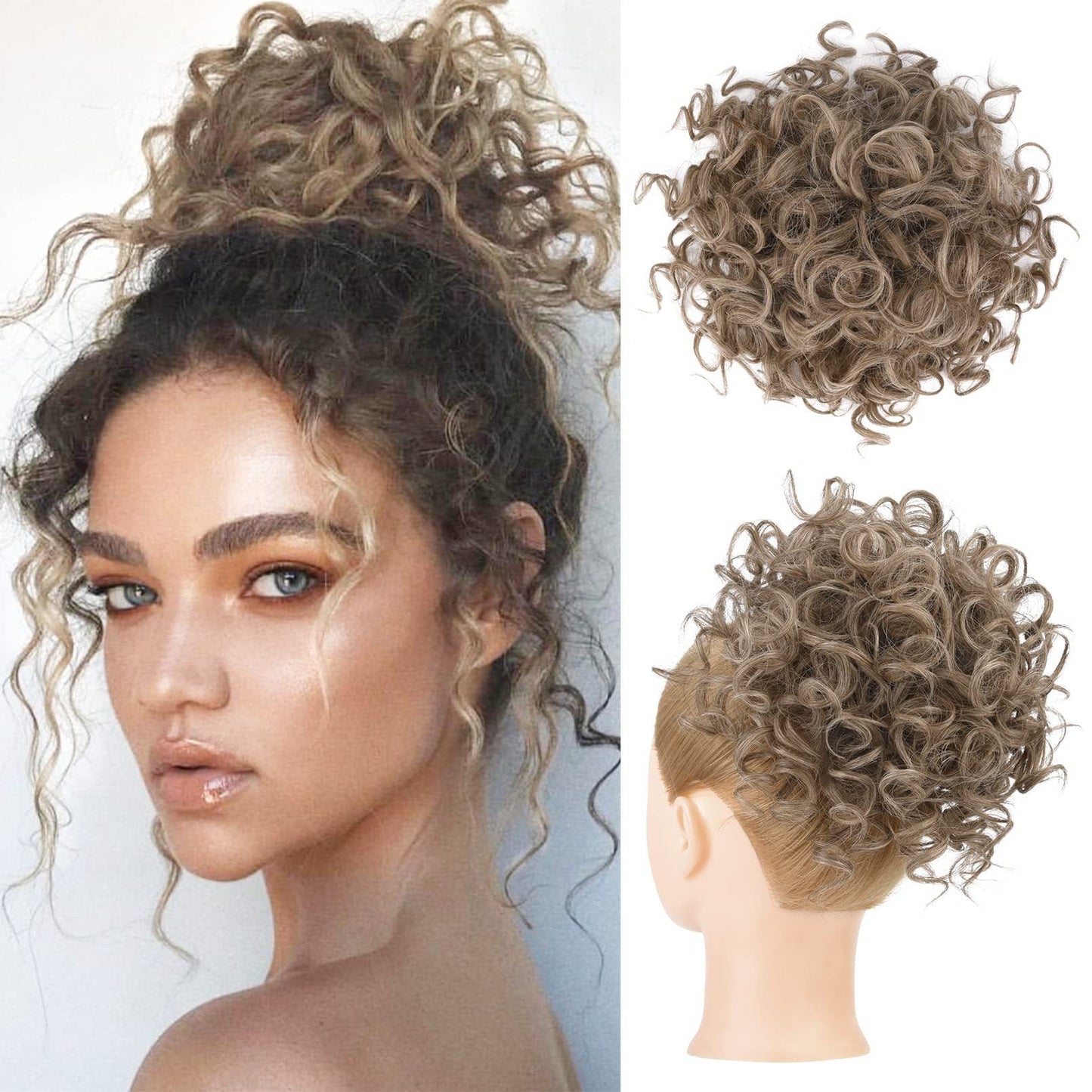 ⏳Limited-time 50% off⏰Elastic Drawstring Loose Short Curly Bun