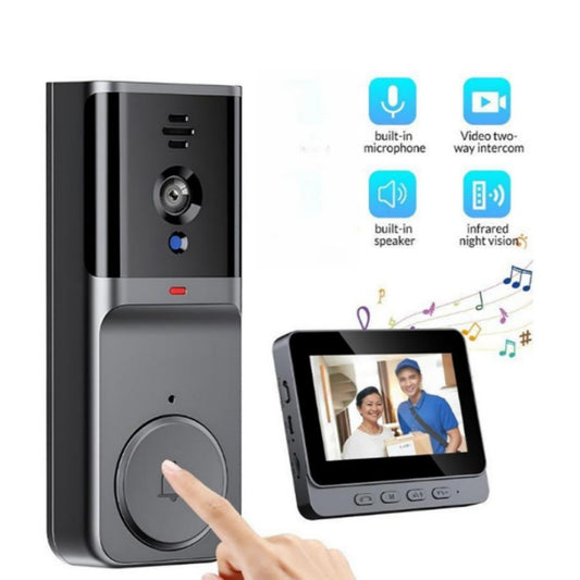 🔔 Wireless Video Doorbell : 1080P, 170° angle, 4.3-inch screen, IPX65 outdoor waterproof, night vision