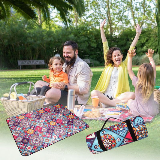 Retro Print Outdoor Moisture-proof Picnic Blanket