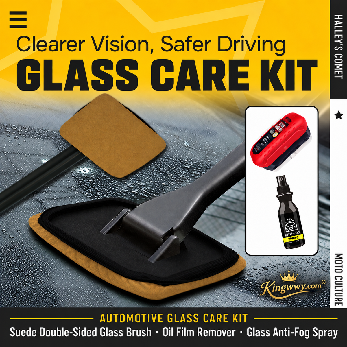 💦🚘 Stop blurry, greasy car windows! The complete window cleaning set with double‑sided pad and optional oil stain remover & anti‑fog – clear visibility in every season. 50% OFF!