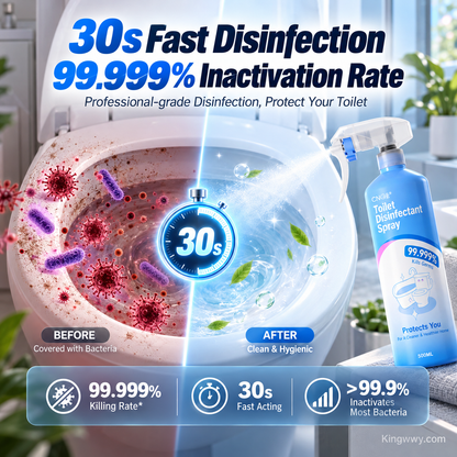 Professional-Grade Toilet Disinfection & Antibacterial Spray 99.999% Kill Rate | 30-Second Fast Action | Non-Toxic | Safe for Mother & Baby