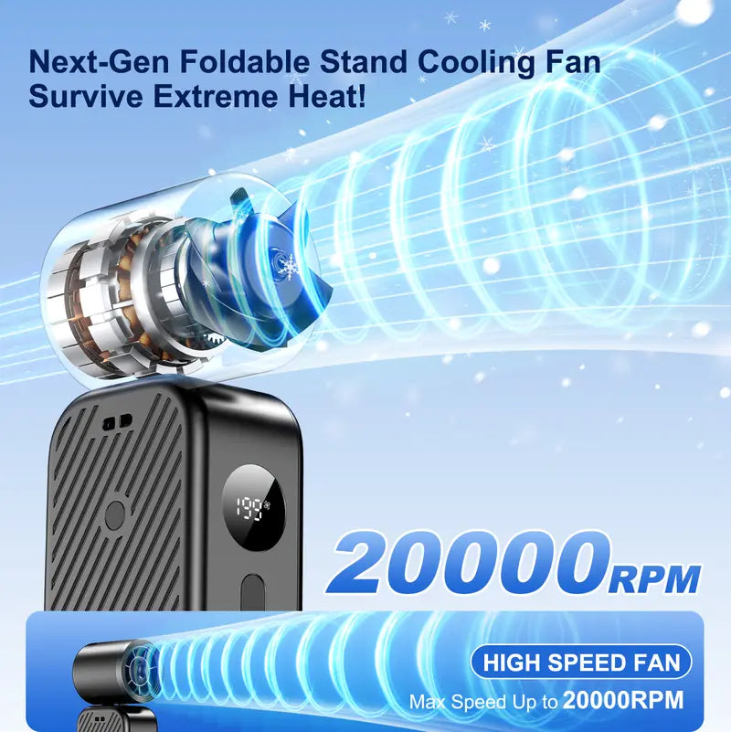 Handheld High Speed Fan 5-in-1 Rechargeable , Adjustable Airflow, USB Cooling, Perfect forTravel, Office, and Personal Use
