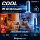 【Cool the Entire Room in 90 Seconds】Tower Fan—an air conditioner that can be used in both upright and horizontal positions