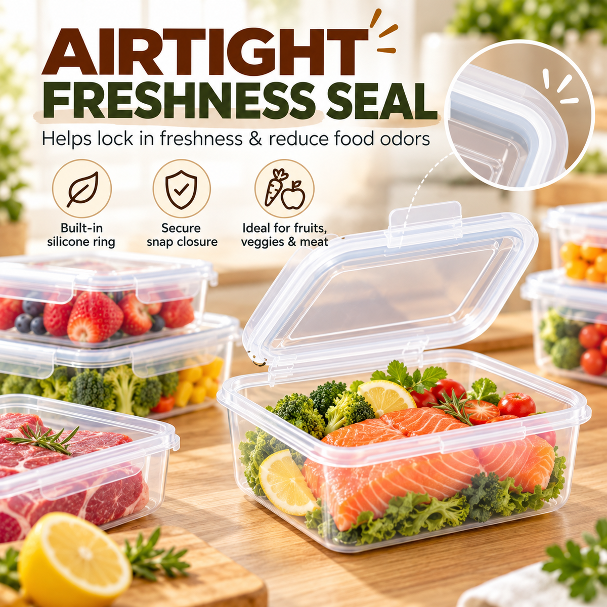 One-Click Airtight Food Storage Container