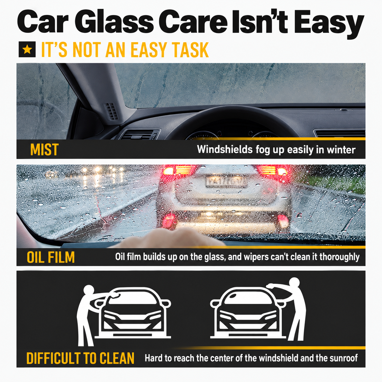 💦🚘 Stop blurry, greasy car windows! The complete window cleaning set with double‑sided pad and optional oil stain remover & anti‑fog – clear visibility in every season. 50% OFF!