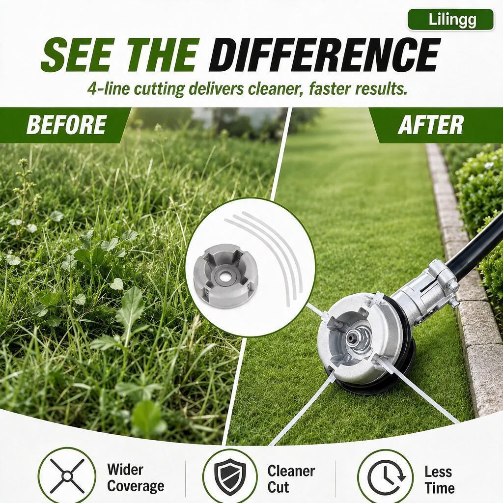 ⚙️ 50% OFF NOW! 🌿 Aluminum Trimmer Head – 4-Line Cutting & Universal Fit – Heavy-Duty & Easy Line Replacement 🏡
