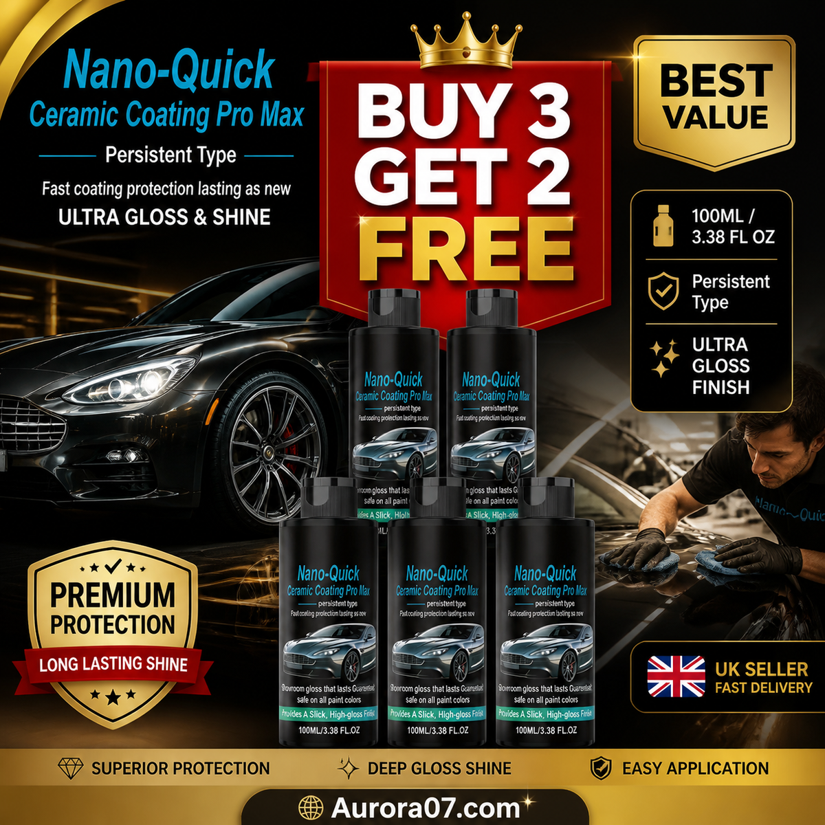 🚗 SCONTO DEL 50% A TEMPO LIMITATO! 💥 Goitali® Spray Nano Ceramico Alta Lucentezza – Idrorepellente, Lunga Durata, Applicazione Facile ✨