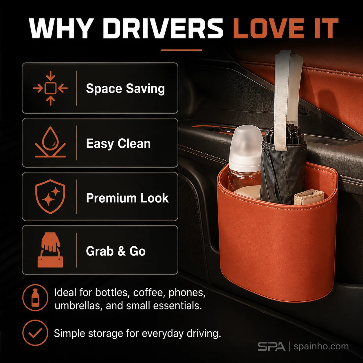 🥳2026 HOT SALE🥳💞50K+ SOLD!🚗🧺 50% OFF! Leather Car Door Cup Holder – Wide‑mouth opening, easy reach for drinks & phone. Clip‑on secure fit. PU leather, tough & stylish. 🛡️✨（副本）
