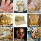500 sheets of imitation gold leaf and foil sheets for art, flake painting, gilding, crafting, and decoration (9 cm x 9 cm)