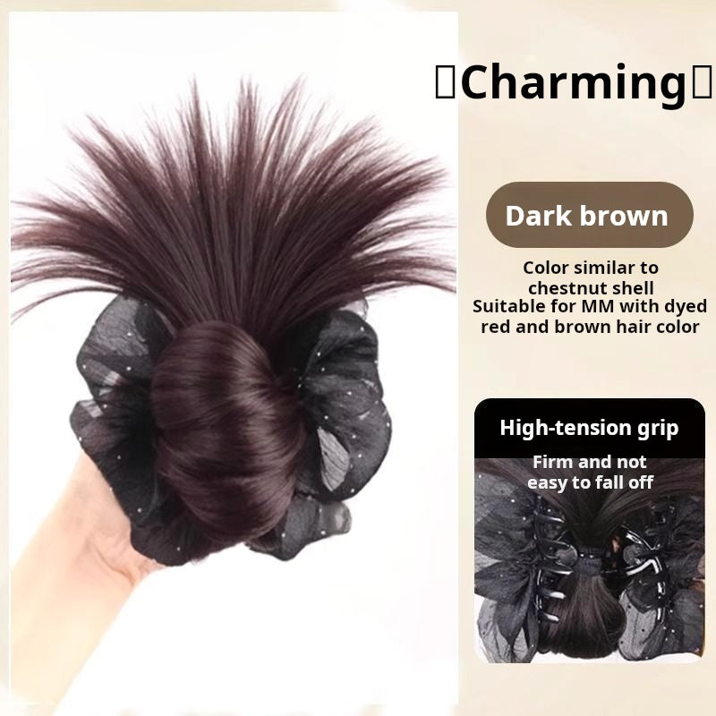 Effortless Low Bun Hair Clip – Natural Voluminous Ponytail Bun Extensions for Women 💇‍♀️✨ 🌸 Lazy Messy Bun Hairpiece with Fluffy Feather Texture – Instant Updo Hair Accessory for Fullness at the Crown 🎀💕