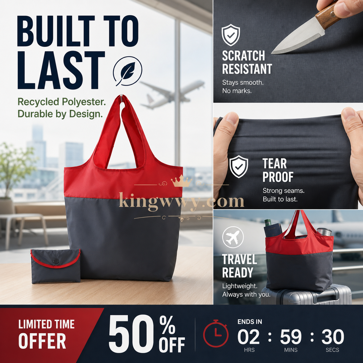 📢📢50% OFF !! ⏰Eco-Friendly Foldable Large Capacity Shopping Bag
