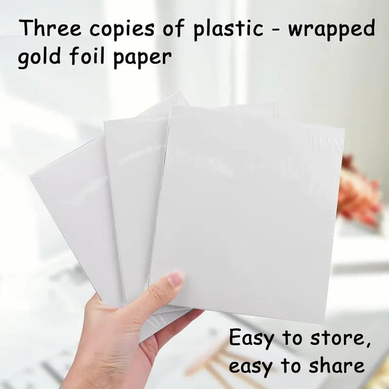 500 sheets of imitation gold leaf and foil sheets for art, flake painting, gilding, crafting, and decoration (9 cm x 9 cm)
