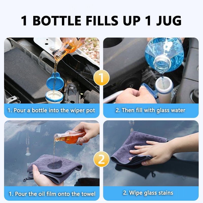 🔥HOT SALE✨Car Glass Oil Film Stain Removal Cleaner|Buy 3 Get 1 Free🚗