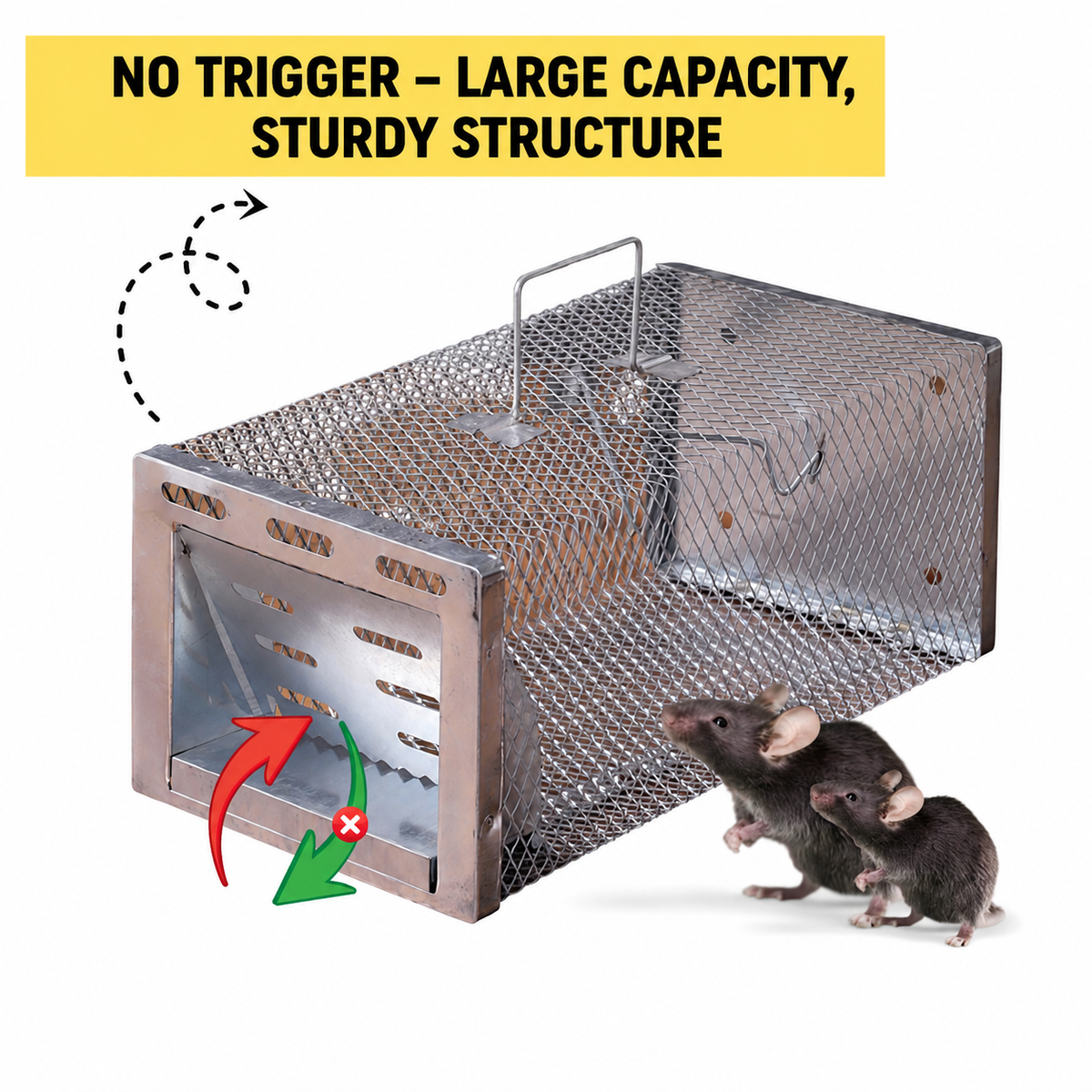 🌞 Start spring beautifully with 50% OFF! 🐭 Reusable automatic mouse trap with one-way door – Large galvanized cage for continuous capture