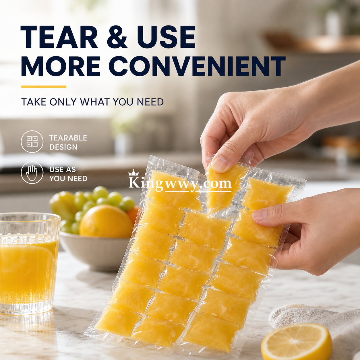 🧊✨ Self-Sealing Disposable Ice Cube Bags – 24-Cube Large Size, Food-Grade PE, Leak-Proof & Easy Tear Design – Fresh, Clean Ice Anytime! ❄️🍹
