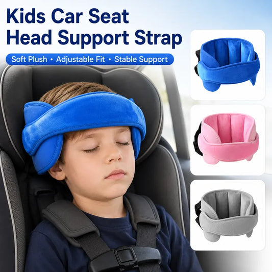 📢📢50% OFF !! ⏰Kids Car Sleeping Head Support Band – Adjustable Toddler Sleep Headrest Pillow, Anti-Droop Child Head Stabilizer for Car Seats, Prevent Neck Soreness During Road Trips