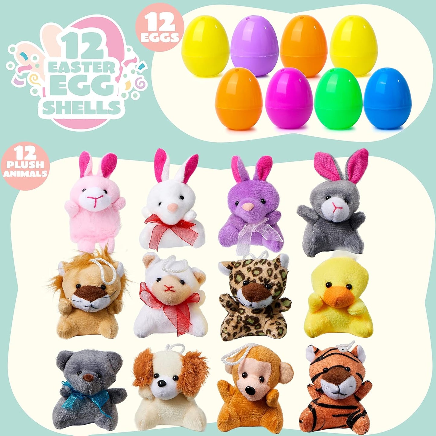 🔥LAST DAY SALE 49% OFF🔥12/24PCS Easter Eggs Prefilled Slow Rising Squishy Toys