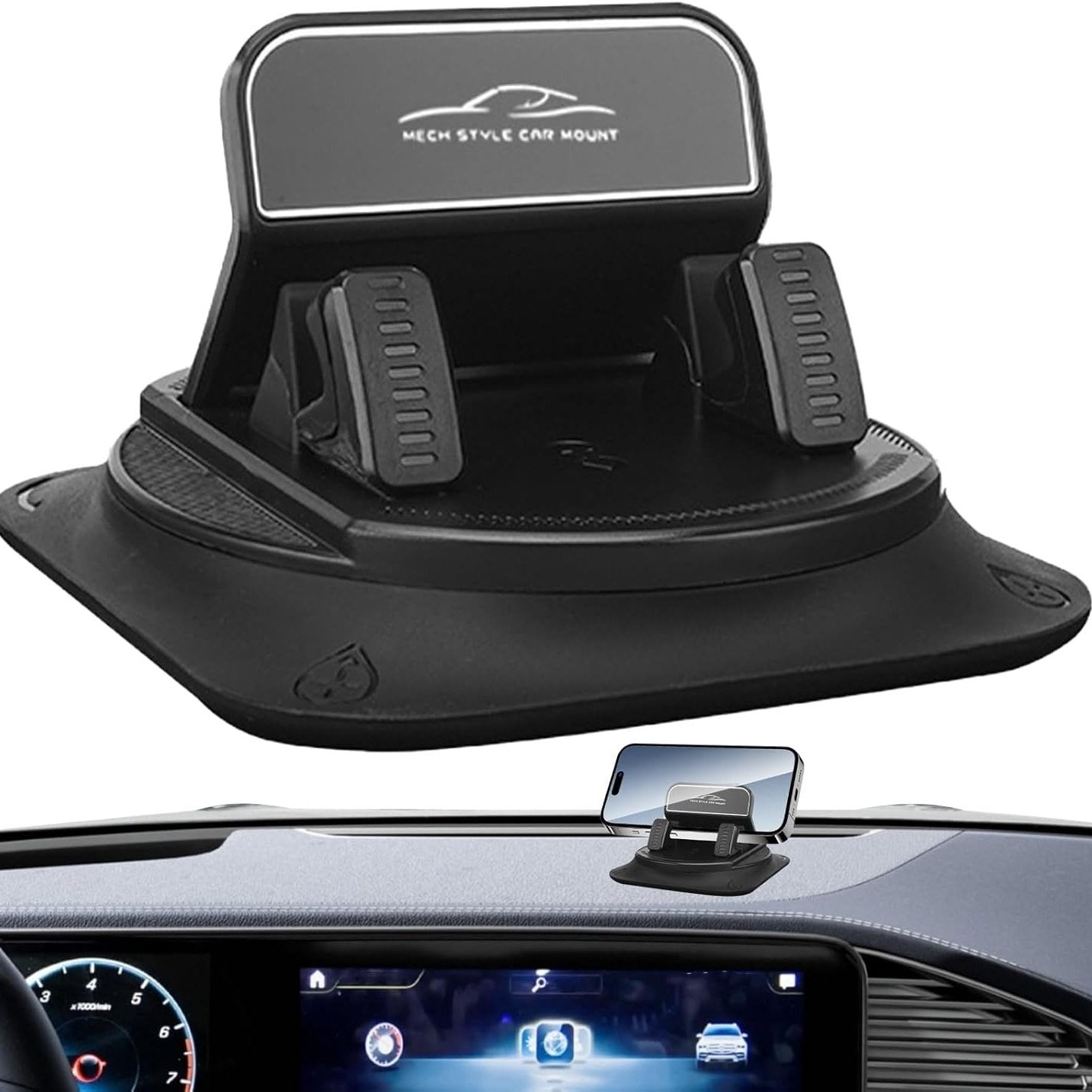 ⏳Limited-time 50% off & Super Fast Delivery⚡Dashboard Phone Holder - Adjustable Holder, Silicone Holder | Adhesive Car Organizer for Horizontal & Vertical Placement 🚗📱