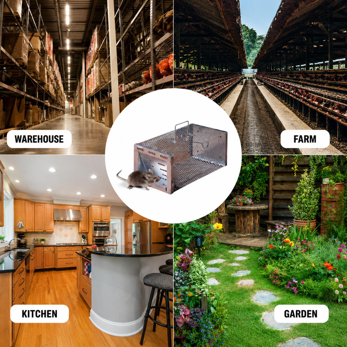 🌞 Start spring beautifully with 50% OFF! 🐭 Reusable automatic mouse trap with one-way door – Large galvanized cage for continuous capture
