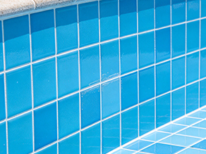 Illustration of a restored blue tiled surface