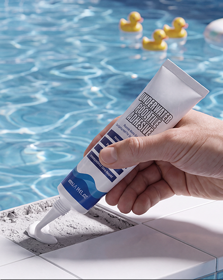 Pool tiles adhesive application