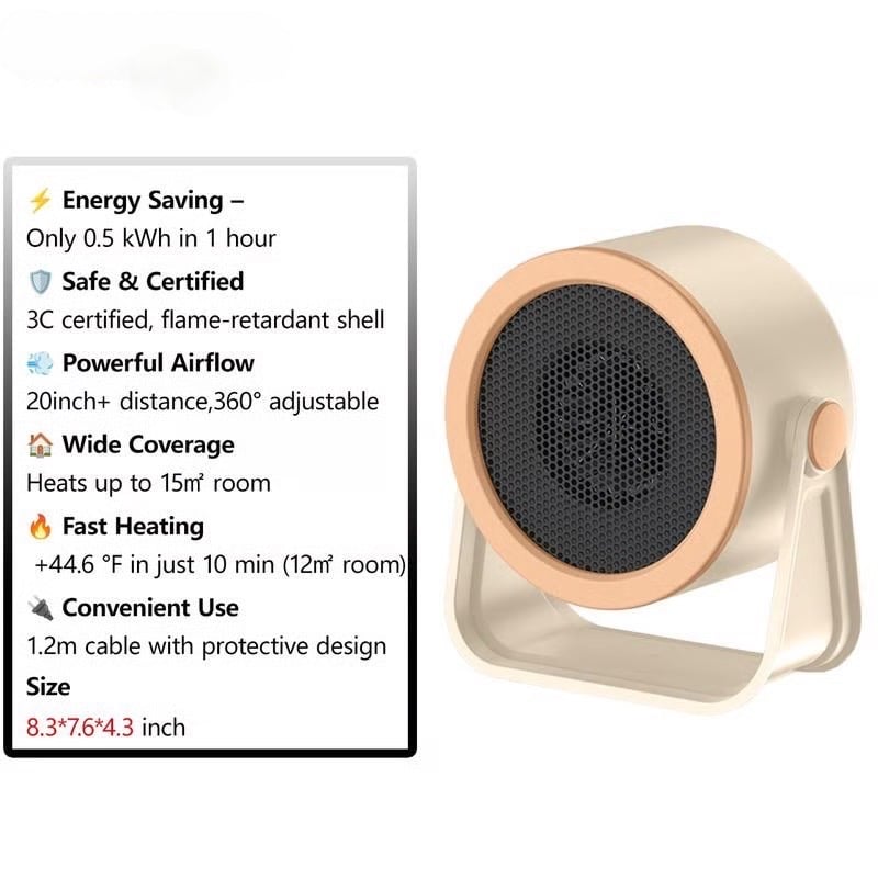 🔥50% OFF NOW! ❄️ Portable Instant Heat Heater – Mini Desktop & Outdoor, Rapid Warming & Energy Efficient ⚡✨