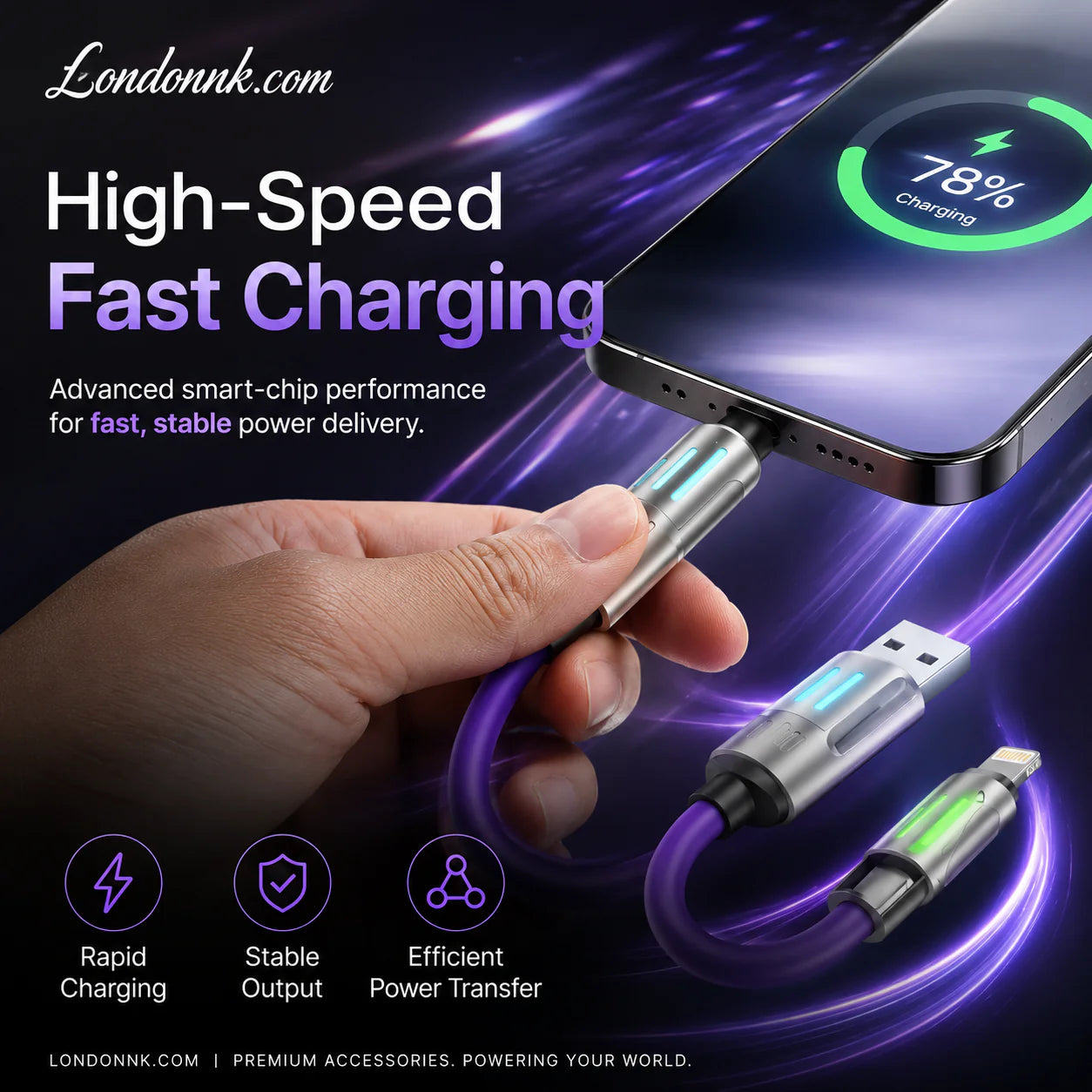 4-in-1 LED Light Up Charging Cable