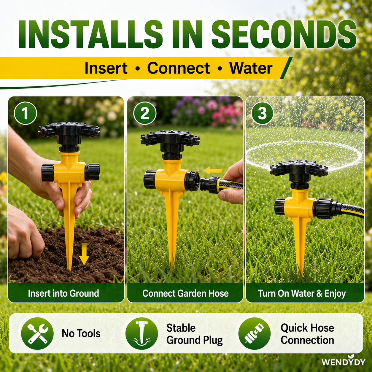 🏡BUY 1 GET 1 FREE✨360° Rotation Auto Irrigation System Garden Lawn Sprinkler Patio