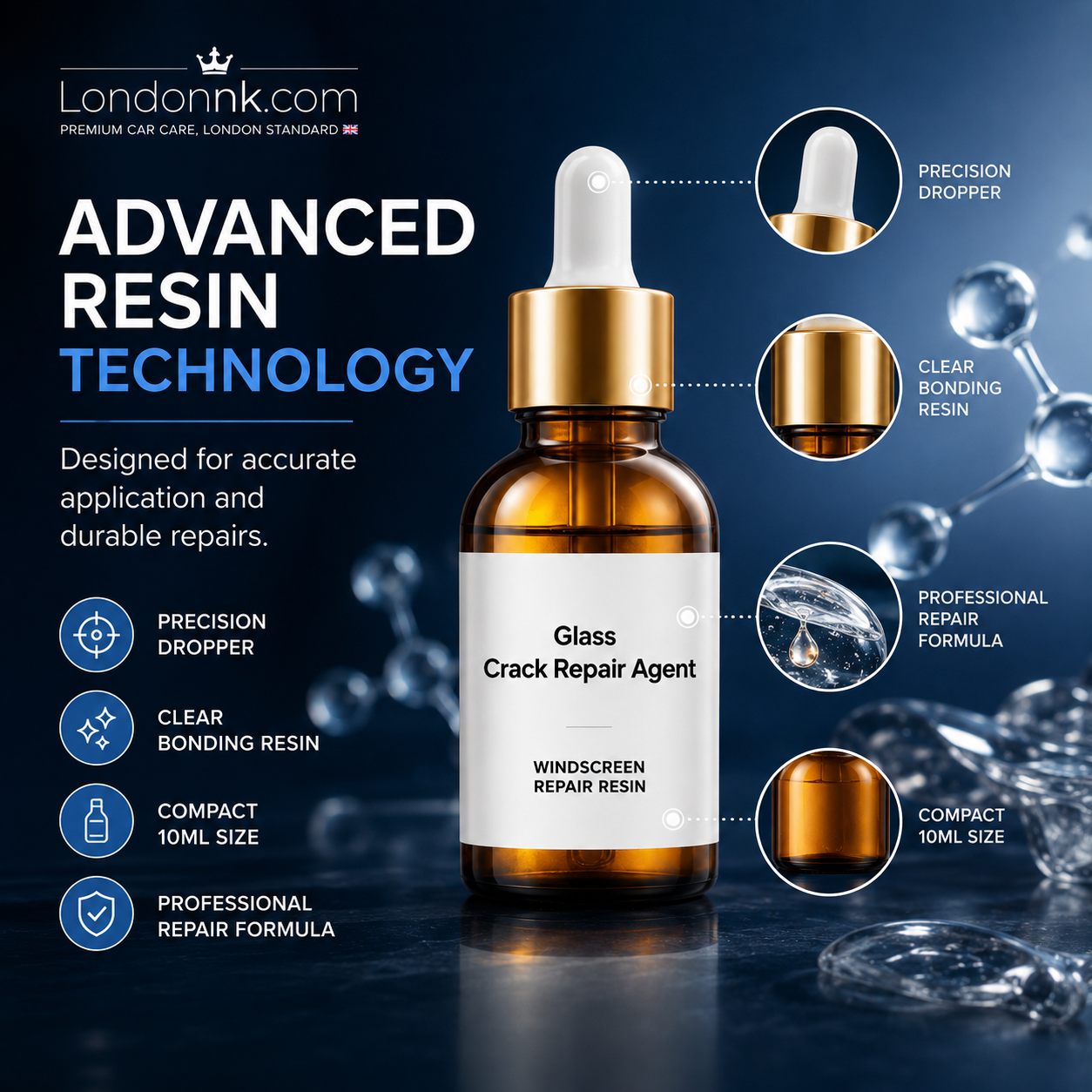 🏭Direct from glass factory, Buy 1 Get 1 Free！💦One drop fixes all glass cracks！🚗Glass Crack Repair Agent