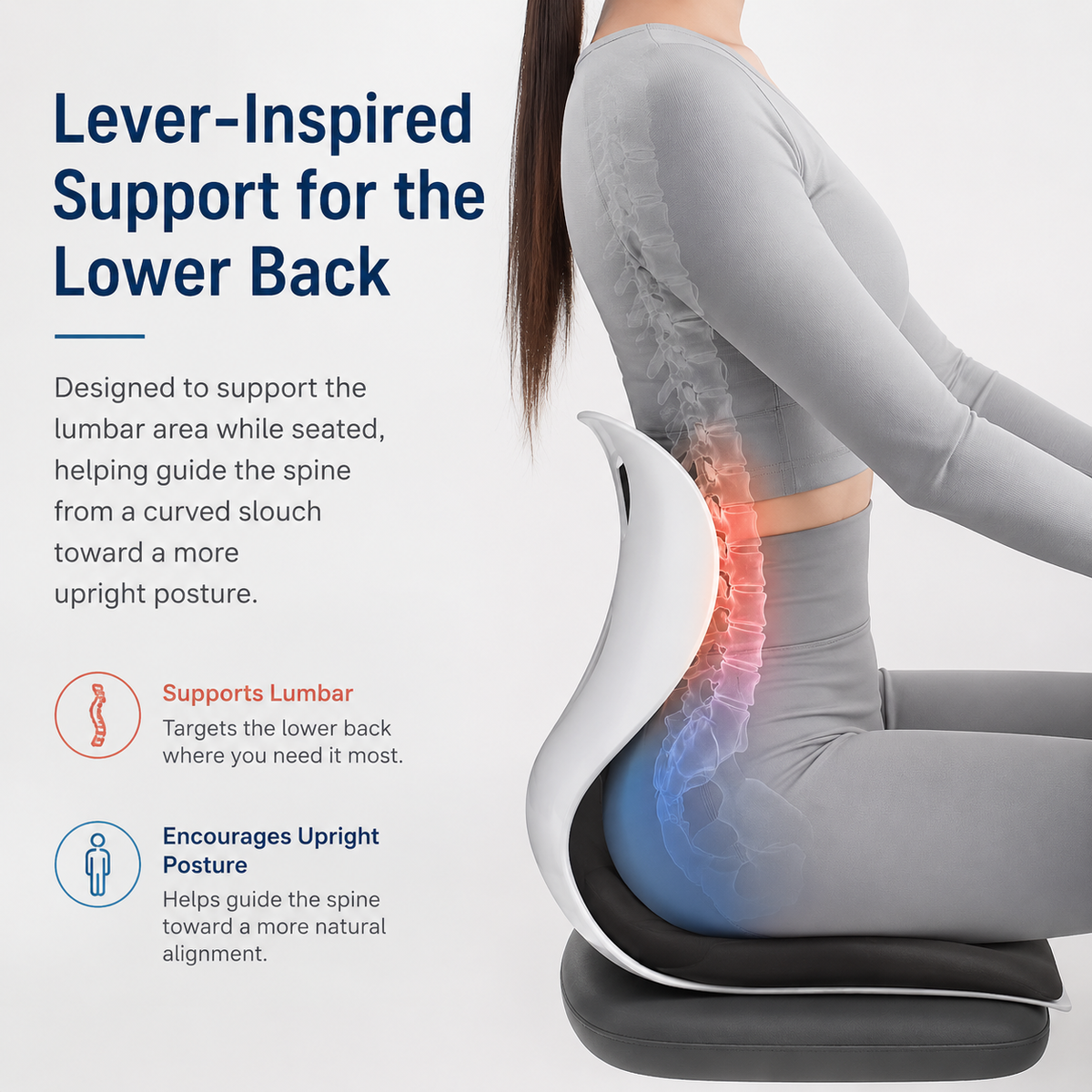 Ergonomic Lumbar Support Cushion for Office Chairs