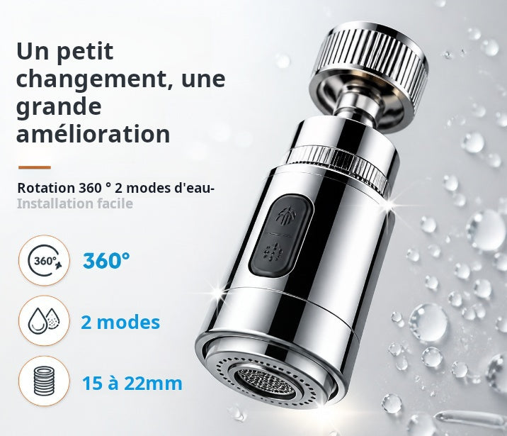 Rallonge de robinet anti-éclaboussures avec 9 joints pour évier de cuisine et de salle de bain