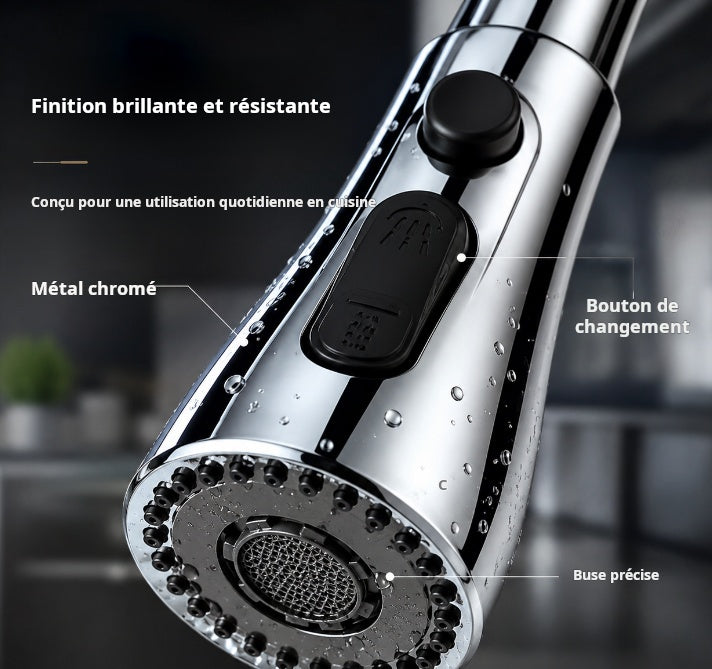 Rallonge de robinet anti-éclaboussures avec 9 joints pour évier de cuisine et de salle de bain