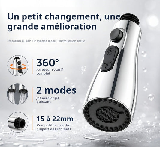 Rallonge de robinet anti-éclaboussures avec 9 joints pour évier de cuisine et de salle de bain