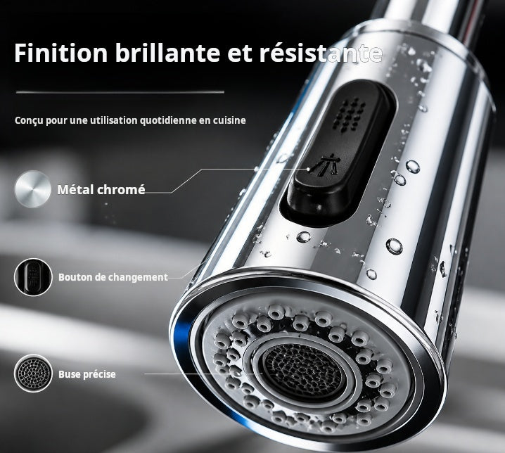 Rallonge de robinet anti-éclaboussures avec 9 joints pour évier de cuisine et de salle de bain