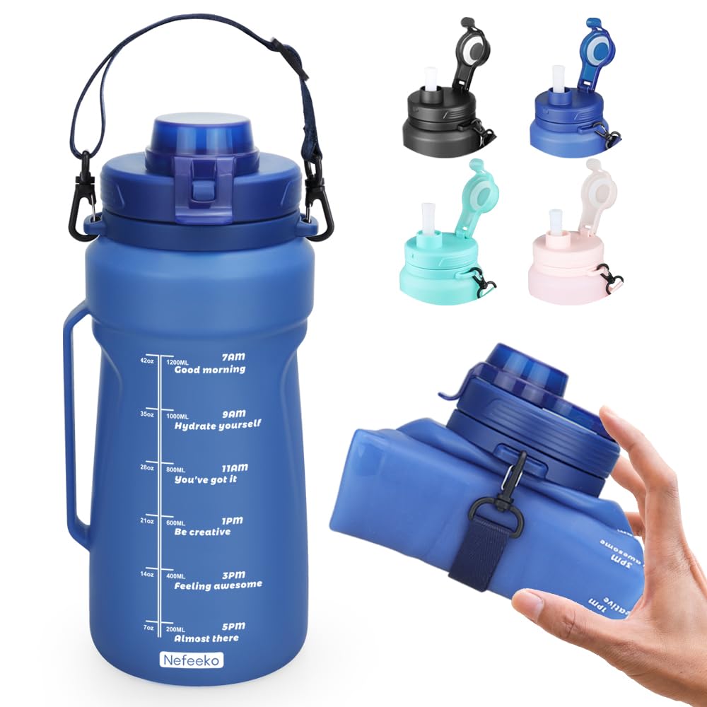 🔥2025 HOT SALE🔥Silicone foldable anti drop sports portable water bottle