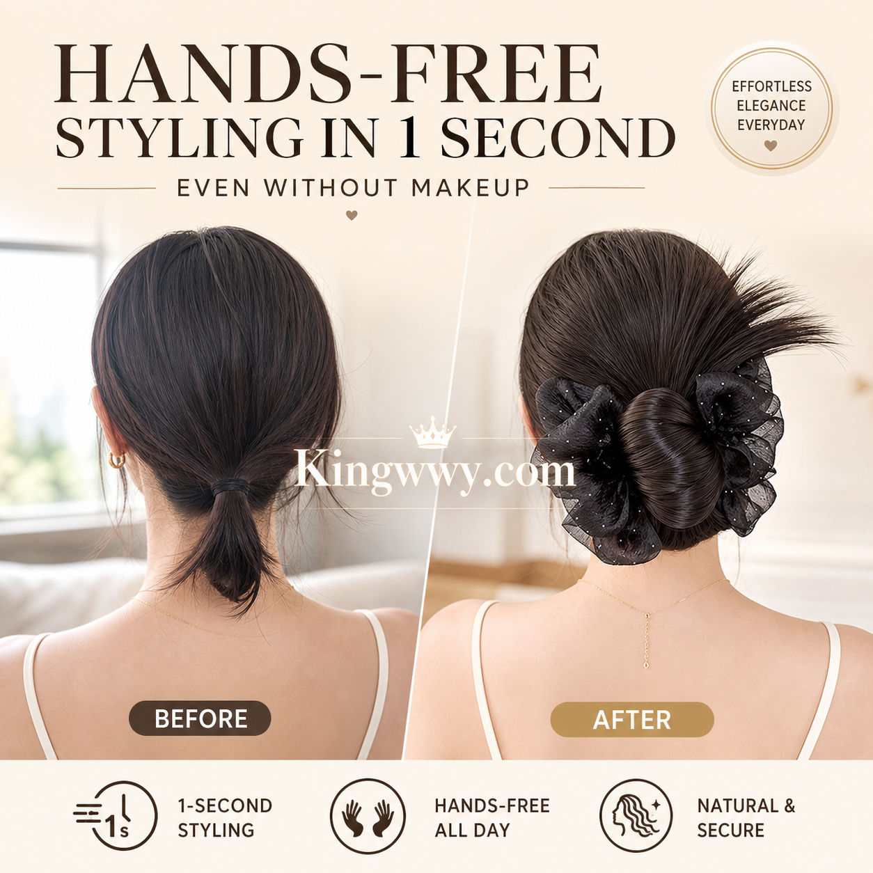 Effortless Low Bun Hair Clip – Natural Voluminous Ponytail Bun Extensions for Women 💇‍♀️✨ 🌸 Lazy Messy Bun Hairpiece with Fluffy Feather Texture – Instant Updo Hair Accessory for Fullness at the Crown 🎀💕