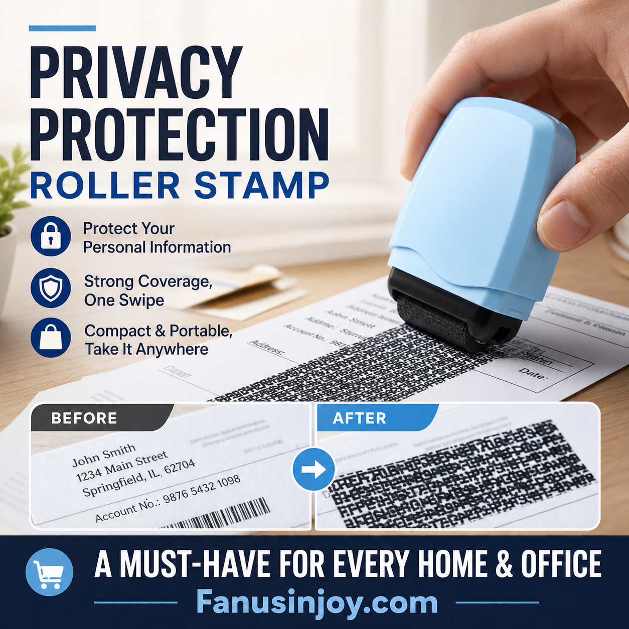 ⏳Limited-time 50% off⏰Protect your privacy easily and effectively! Privacy Protection Roller Stamp👣