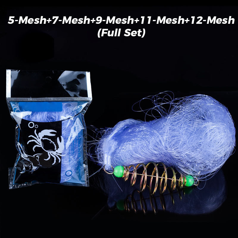 Fishing Gill Net with Spring Bait Trap