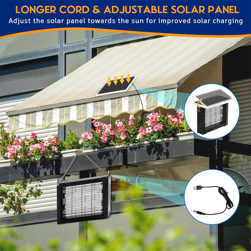 🏆2026 New Arrivals - 50% Off!🔥3500V High Powered Solar Bug Zapper for Indoor & Outdoor ｜Zap mosquitoes day and night – solar‑powered, chemical‑free, 3500V of instant kill ⚡🦟✨